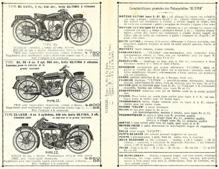 Les motos Ultima : les filetages ISO et SI