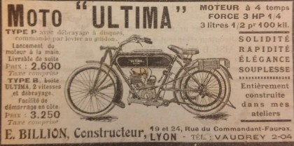 Les motos Ultima : les filetages ISO et SI